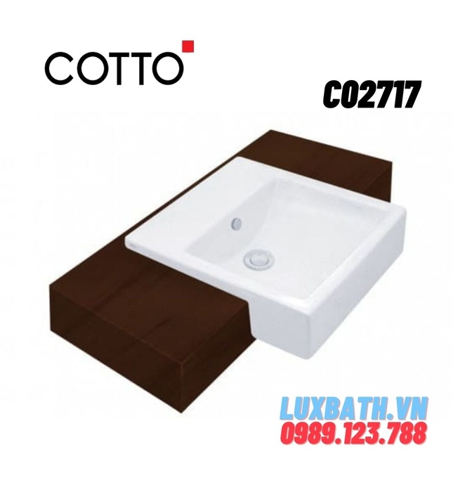 Chậu Rửa Lavabo COTTO C02717 Parvis Bán Dương Bàn