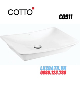 Chậu rửa mặt COTTO C0911 MWH đặt bàn màu trắng