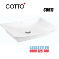 Chậu rửa mặt COTTO C0911 MWH đặt bàn màu trắng