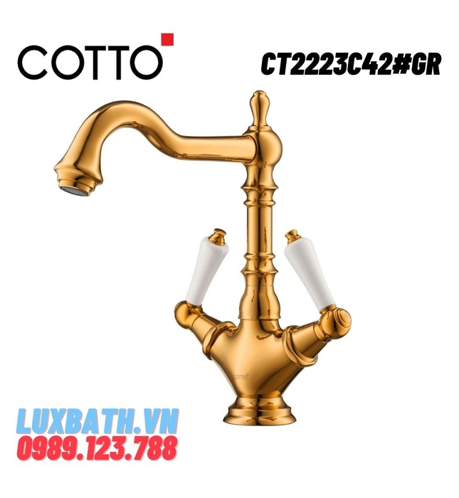 Vòi rửa mặt lavabo nóng lạnh COTTO CT2223C42#GR