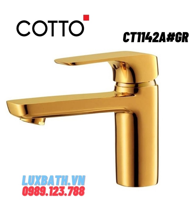 Vòi rửa mặt lavabo nóng lạnh COTTO CT1142A#GR (Màu vàng) 