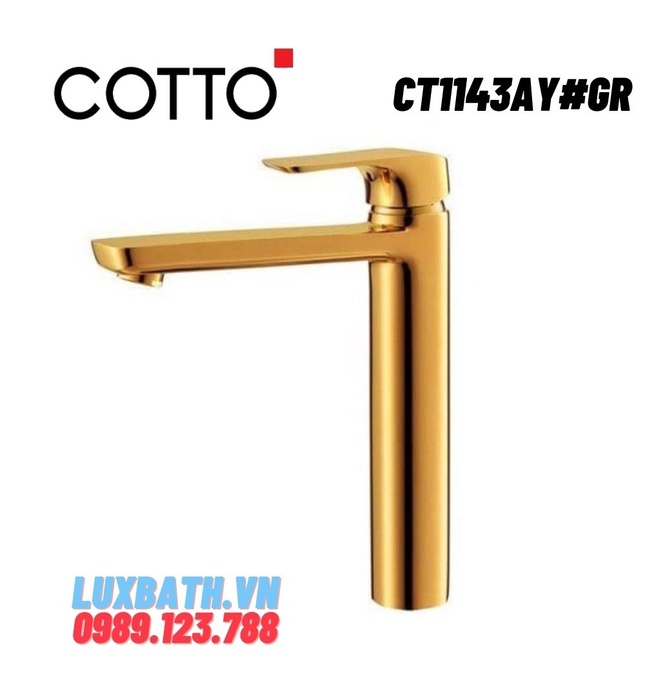 Vòi lavabo nóng lạnh màu vàng COTTO CT1143AY#GR