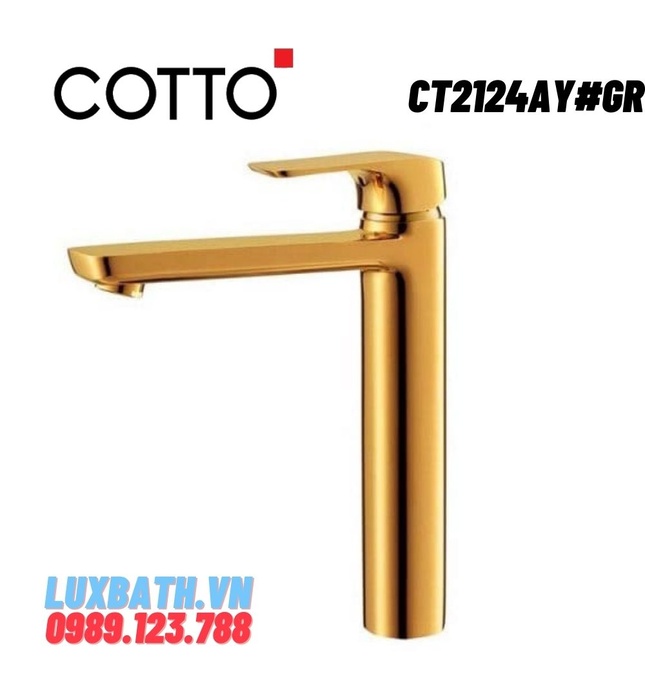 Vòi rửa mặt lavabo nóng lạnh COTTO CT2124AY#GR (màu vàng)  