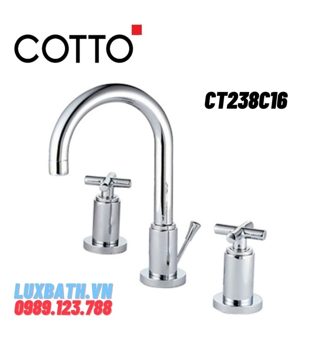 Vòi rửa mặt lavabo nóng lạnh COTTO CT238C16 (3 lỗ)