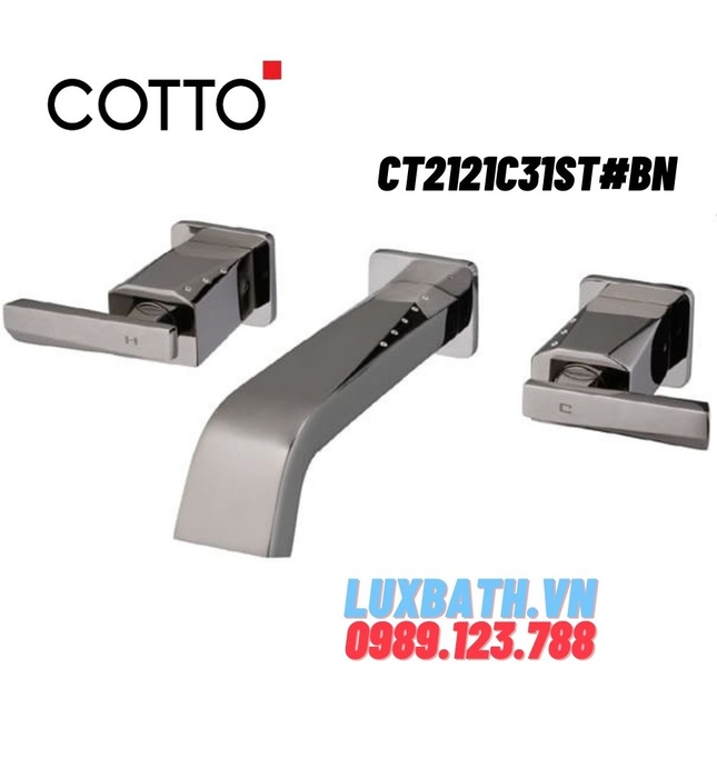 Vòi lavabo nóng lạnh âm tường COTTO CT2121C31ST#BN