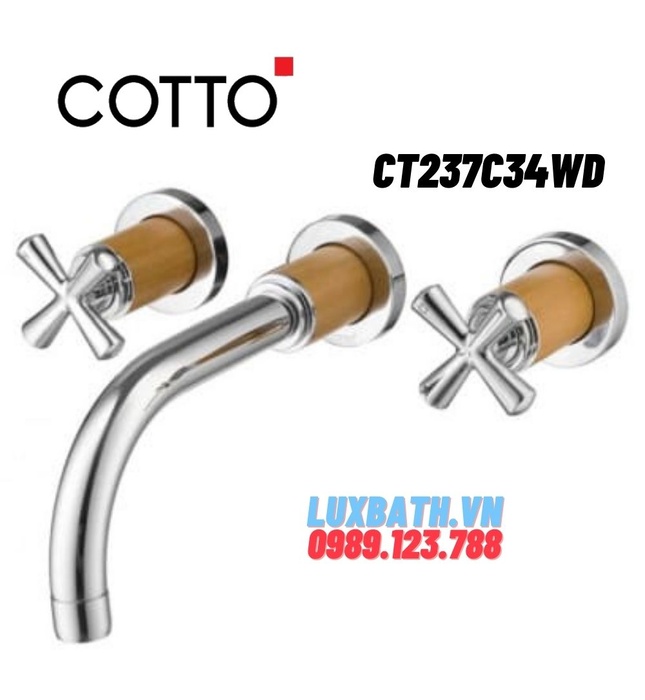 Vòi rửa mặt lavabo nóng lạnh gắn tường COTTO CT237C34WD