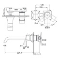 Vòi lavabo nóng lạnh gắn tường TOTO TLG08308B