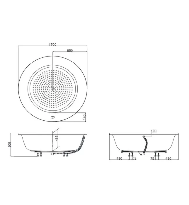 Bồn Tắm Ngọc Trai Tròn 1,7m TOTO PPY1720PTE#P