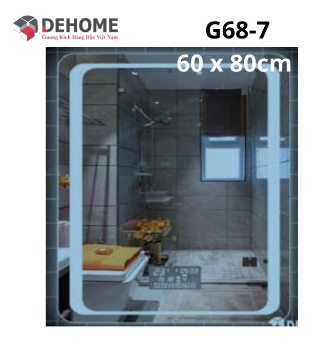 Gương led hình chữ nhật 60x80cm Dehome G68-7