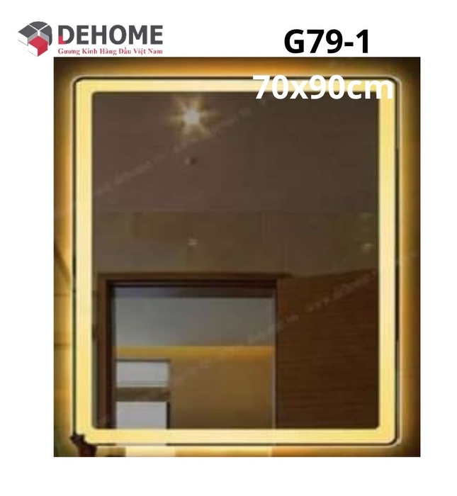 Gương led hình chữ nhật 70x90cm Dehome G79-1