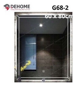 Gương led nguồn cảm ứng hình chữ nhật 60x80cm Dehome G68-2