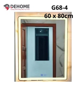 Gương led nguồn cảm ứng sấy gương 60x80cm Dehome G68-4