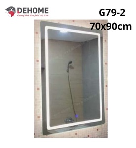 Gương led nguồn cảm ứng hình chữ nhật 70x90cm Dehome G79-2