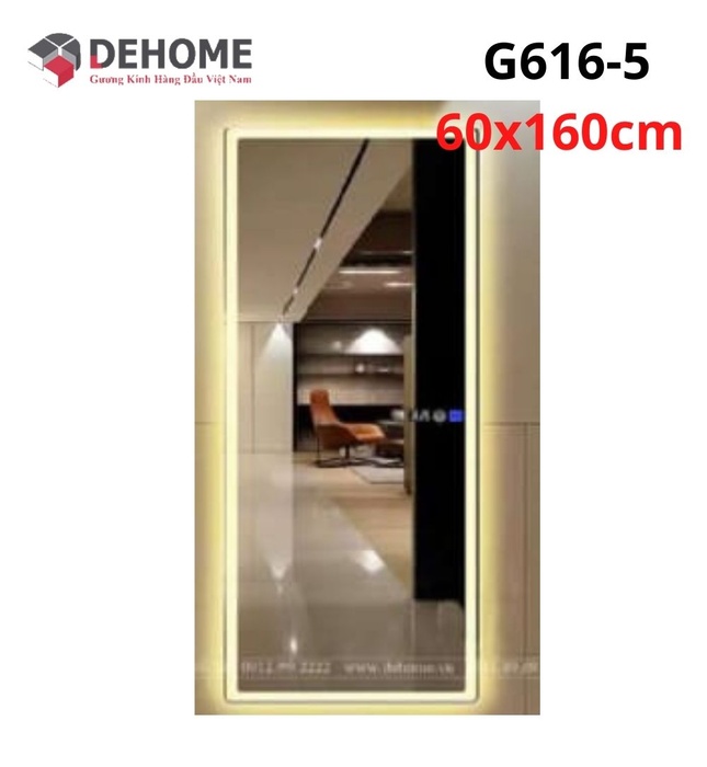 Gương led hình chữ nhật 60x160cm Dehome G616-5