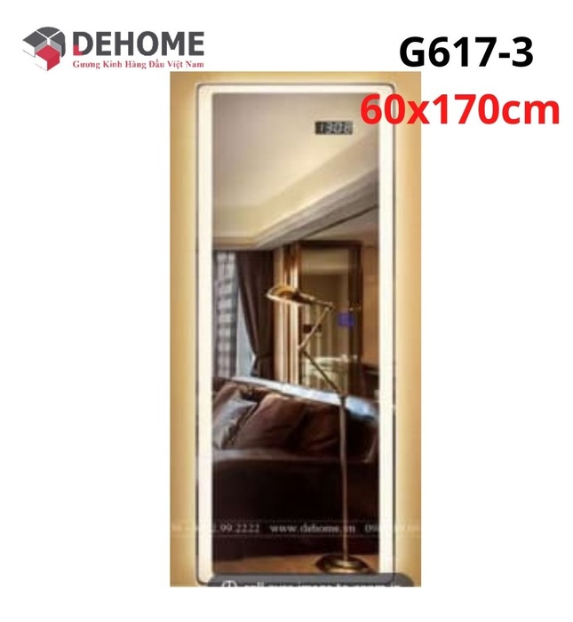 Gương led hình chữ nhật 60x170cm Dehome G617-3