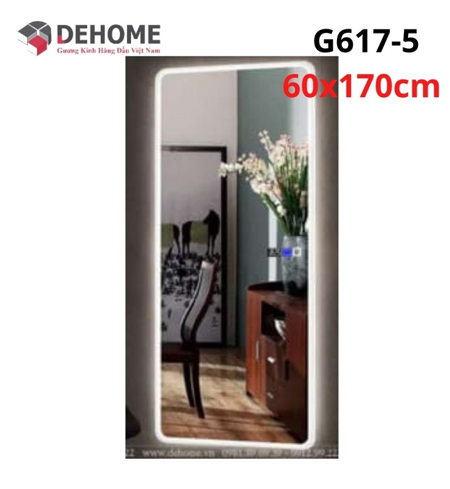 Gương led hình chữ nhật 60x170cm Dehome G617-5