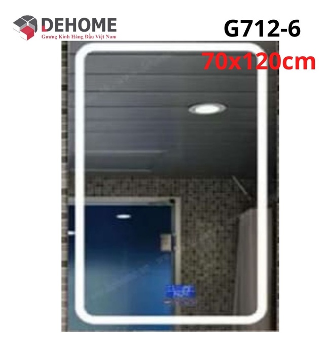 Gương led hình chữ nhật 70x120cm Dehome G712-6 