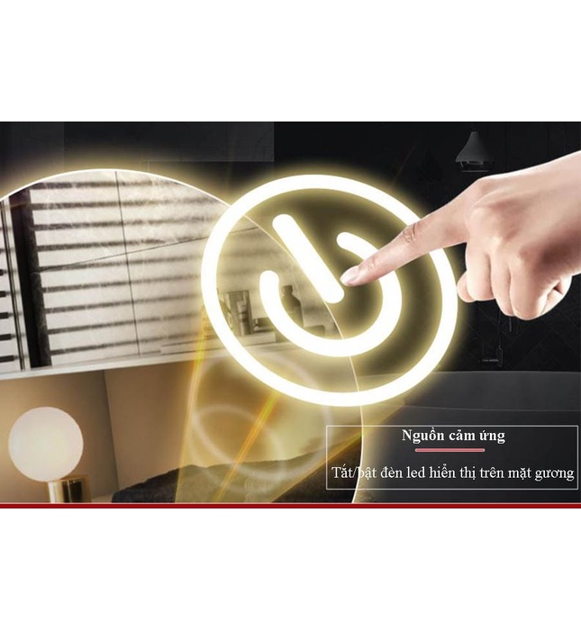 Gương led hình tròn 60cm Dehome GT60-7