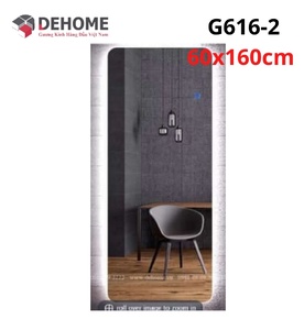 Gương led nguồn cảm ứng chữ nhật 60x160cm Dehome G616-2