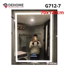 Gương led hình chữ nhật 70x120cm Dehome G712-7