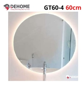 Gương led nguồn cảm ứng sấy gương hình tròn 60cm Dehome GT60-4