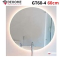 Gương led nguồn cảm ứng sấy gương hình tròn 60cm Dehome GT60-4