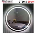Gương led nguồn cảm ứng đồng hồ đơn nhiệt độ sấy gương Dehome GT60-5