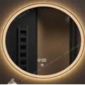 Gương led nguồn cảm ứng đồng hồ đơn nhiệt độ hình tròn 60cm Dehome GT70-3
