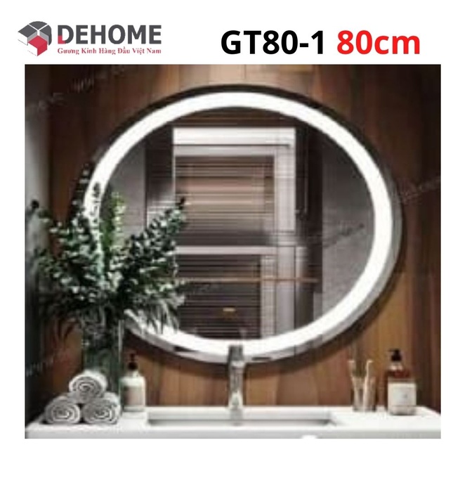Gương led hình tròn 80cm Dehome GT80-1