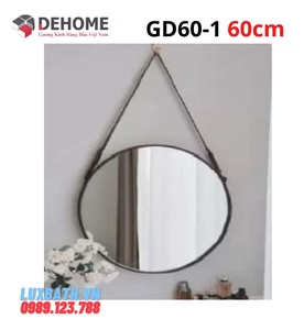 Gương dây da hình tròn 60cm Dehome GD60-1