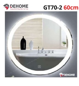 Gương led nguồn cảm ứng hình tròn 60cm Dehome GT70-2