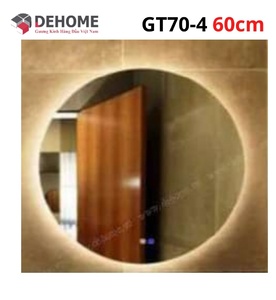 Gương led nguồn cảm ứng sấy gương hình tròn 60cm Dehome GT70-4
