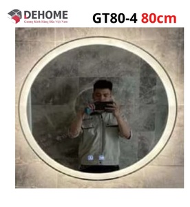 Gương led cảm ứng sấy tròn 80cm Dehome GT80-4