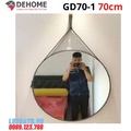 Gương dây da hình tròn 70cm Dehome GD70-1