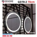 Gương đèn led dây da hình tròn 70cm Dehome GD70-2