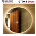 Gương led nguồn cảm ứng sấy gương hình tròn 60cm Dehome GT70-4
