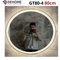 Gương led cảm ứng sấy tròn 80cm Dehome GT80-4