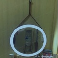 Gương đèn led dây da hình tròn 80cm Dehome GD80-2