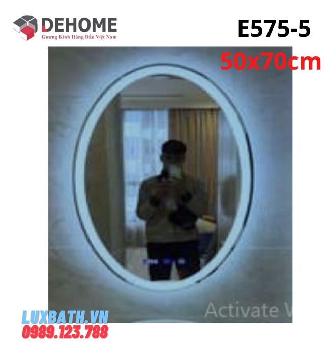 Gương led hình elip 50x75cm Dehome E575-5
