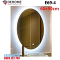 Gương led nguồn cảm ứng sấy gương hình elip 60x90cm Dehome E69-4