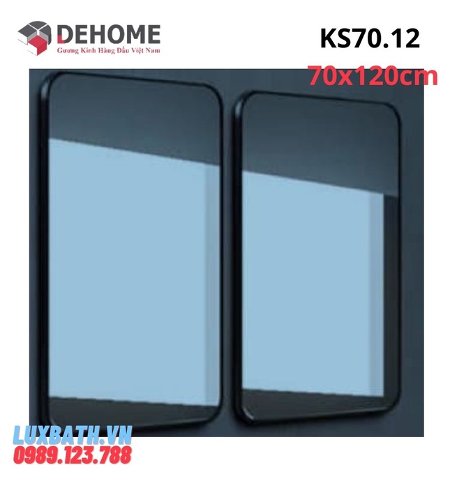 Gương khung sơn tĩnh điện hình chữ nhật màu trắng 70x120cm Dehome KS70.12