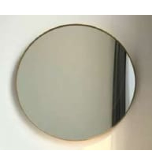 Gương khung mạ PVD hình tròn màu vàng 80cm Dehome KM80