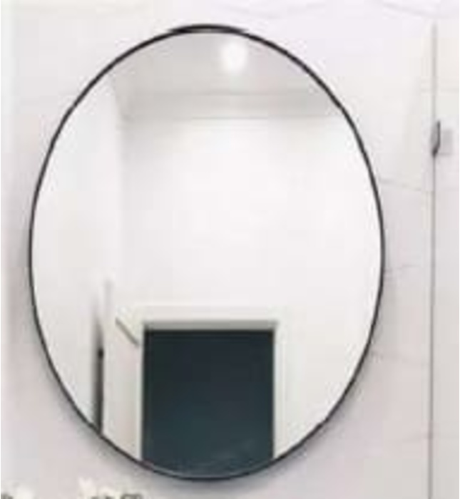 Gương khung sơn tĩnh điện hình elip màu đen 70x105cm Dehome KS70.105