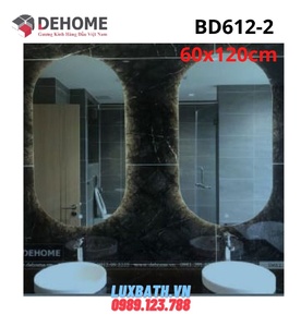 Gương led cảm ứng bầu dục 60x120cm Dehome BD612-2
