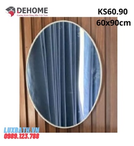 Gương khung sơn tĩnh điện elip đen 60x90cm Dehome KS60.90 