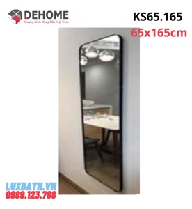 Gương khung sơn tĩnh điện chữ nhật đen 70x165cm Dehome KS65.165