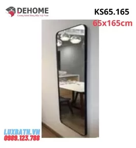 Gương Soi Toàn Thân Khung Sơn Tĩnh Điện Hình Chữ Nhật Màu Đen Dehome KS65.165 70x165cm