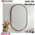 Gương khung sơn tĩnh điện hình bầu dục màu trắng 60x100cm Dehome KS60.100 