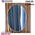 Gương khung sơn tĩnh điện hình elip màu trắng 60x90cm Dehome KS60.90