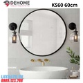 Gương khung sơn tĩnh điện hình tròn màu trắng 60cm Dehome KS60 